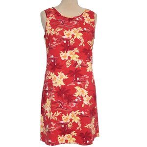 Tommy  Bahama 100% Silk  A Line Floral Dress Size M